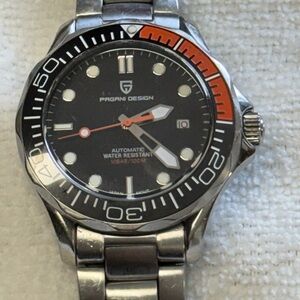 Pagani Design Men's Silver and Orange Watch